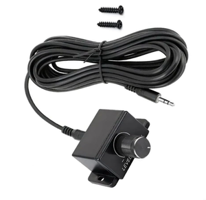 Contrôleur de <span class=keywords><strong>volume</strong></span> audio pour voiture, amplificateur de niveau avec câble d'extension AUX 3,5 mm de 5 m, kit de contrôle du bouton de basses - Product Image 1