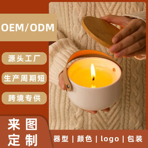 Porte-bougies en céramique personnalisés, vides, pour bougies parfumées, décoratifs, lanternes, artisanat manuel DF0660 1 - Product Image 5