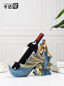 ตู้ไวน์แดงหรูหราระดับไฮเอนด์งานฝีมือเรซิ่นรูปปั้นนางเงือกสำหรับรับประทานอาหารหรือห้องนั่งเล่นของตกแต่งชั้นวางไวน์ที่หรูหรา - Product Image 3