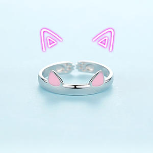 ジュエリーリングかわいいペットかわいい猫の耳pawリング日本と韓国の流行のオープニング猫リング女性調整可能 - Product Image 4