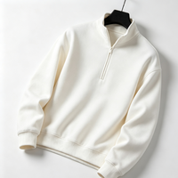 Sweat-shirt personnalisé à col zippé, molleton épais en coton, imprimé hiver, col montant, OEM ODM, marque privée, pour homme