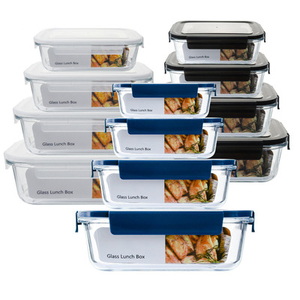 4pcs Multi-functional sealed grain storage canister stacked food storage kitchen glass lunch box set
