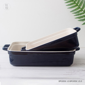 Bandeja Rectangular para Hornear de Cerámica Yangdong, Color Azul Zafiro DP1055C 13 15.5, Apta para Horno y Microondas - Product Image 3