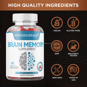 Vegan Gummy Candy Alpha <span class=keywords><strong>Brain</strong></span> nootropika permen permen permen suplemen makanan pendukung kesehatan untuk mengingat kembali fokus memori dan ketajaman - Product Image 4