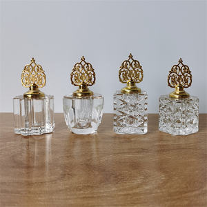 Flacon d'huile essentielle arabe <span class=keywords><strong>Aban</strong></span> Crystal Deluxe Gold Miniature 3ml Portable Naturel Vide en cristal transparent pour parfum - Product Image 1