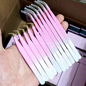 Pinzas Cosméticas Profesionales de Acero Inoxidable, Diseño Curvo y Moderno, Marca Privada OEM, Duraderas, para Depilación y Belleza - Product Image 1