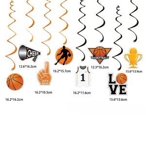 <span class=keywords><strong>NBA</strong></span> Team Spiral Basketball Themed Birthday Party Decoration Supplies Banner Cake Card Insertion DIY Packaged Bag - Product Image 2