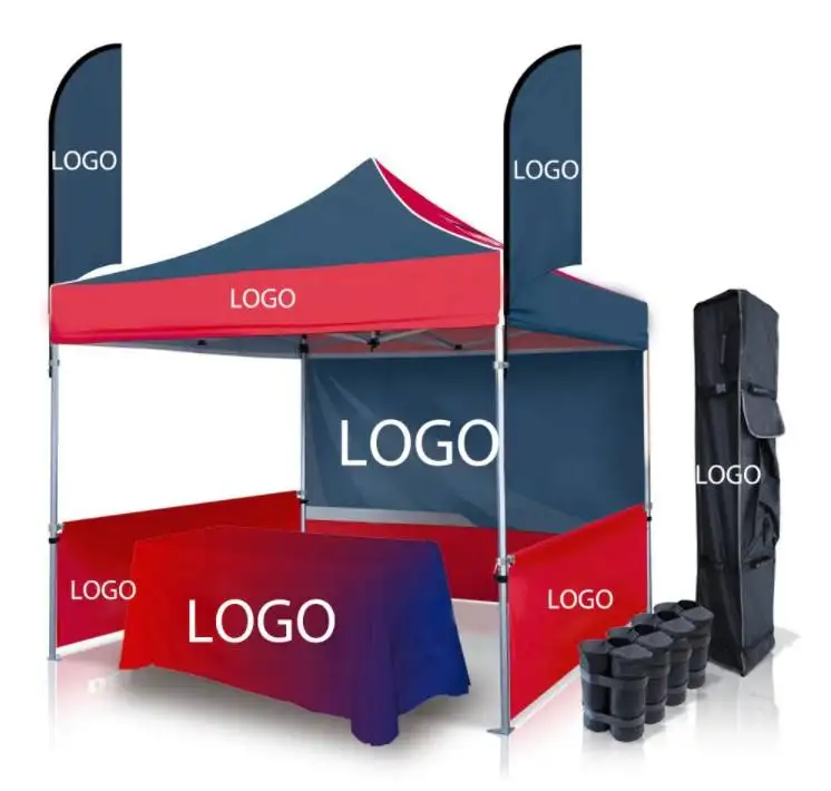 10x10 logo pubblicitario Outdoor alluminio Exhibition Event tendone gazebo baldacchino Pop Up tende per fiere stampate personalizzate