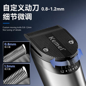 Kemei <b>Hair</b> <b>Clipper</b> KM-2481 Professional Electric Trimmer With Metal Blade USB Charging 180 Min Runtime - Product Image 5