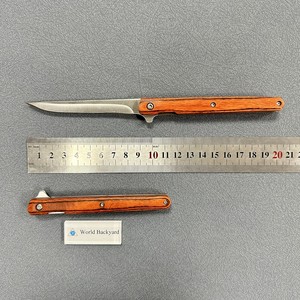 Fabbrica pronta per la spedizione Pakkawood Wenge manico cuscinetto a sfera Pivot pinna liscia apertura fodera chiusura pieghevole coltello tascabile - Product Image 5