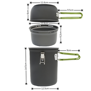 Juego de Ollas y Sartenes Portátiles de Aluminio para Acampar, para 1-2 Personas |   <span class=keywords><strong>Olla</strong></span> Antiadherente de Ebullición Rápida con Asa Plegable - Product Image 4