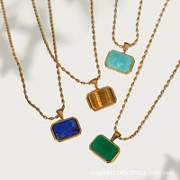 [Envío Inmediato] Collar con Colgante de Moda de Lujo Ligero para Mujer, Estilo Europeo Americano, Cadena de Eslabones de Acero Inoxidable, Chapado en Oro