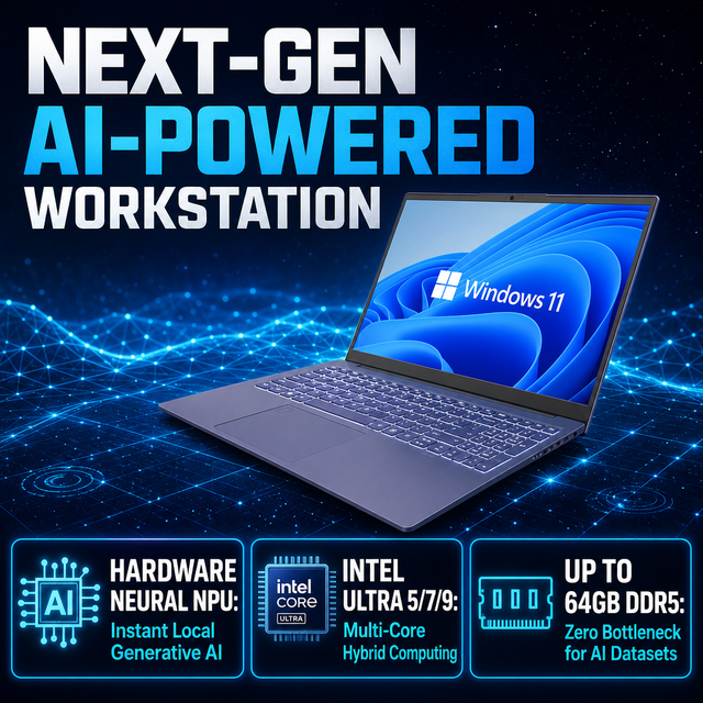 OEM 15.6 Inch Intel Ultra 5 7 9 225H 255H 285H RAM DDR5 WIFI 6 Thunderbolt Metal windows 11 Pro Facial Recognition AI Laptop