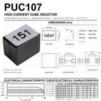 Inducteur de puissance SMD Cube à courant élevé 10*7*10mm, blindage magnétique, enroulement à fil plat, faible DCR 0.16mΩ, 75A, convertisseur DC-DC Buck