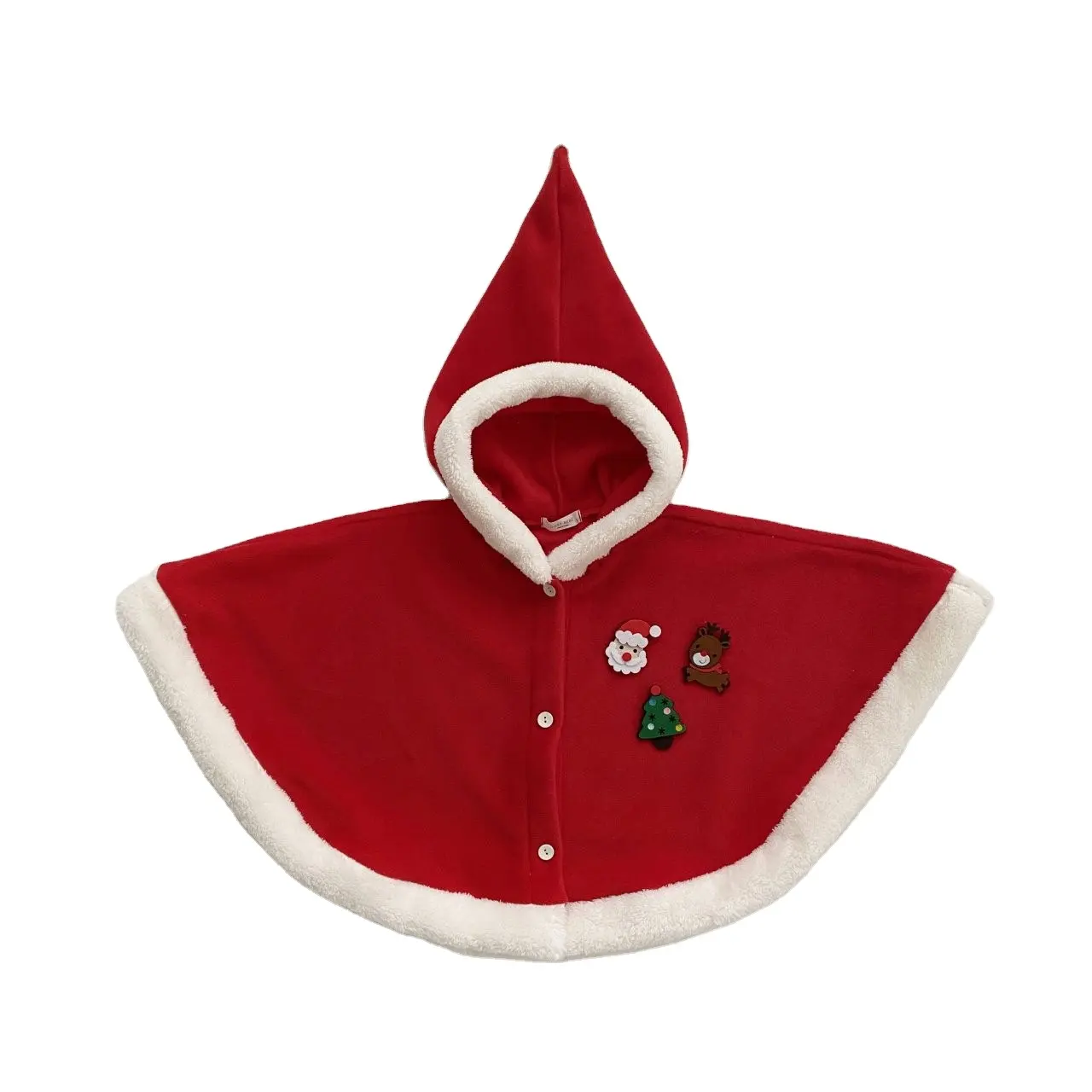 Рождественские костюмы для маленьких девочек, красный плащ Санта-Клауса с капюшоном, бархатная накидка, пальто-пончо, одежда для нарядов