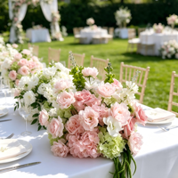 Bola Bunga Teratai Buatan Besar - Dekorasi Meja Hari April Mopel/Dekorasi Lorong Buatan Tangan Modern Rangkaian Sutra Pink Putih