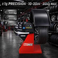 Équilibreuse de roues automatique GATmatic KWB900 avec affichage numérique LED, auto-étalonnage, 10-30 pouces, 65 kg, 185-320 W, 110/220 V, précision 1 g pour voiture