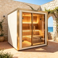 Sauna extérieur carré à parois épaissies, cabine de sauna en bois massif de 55 mm, rétention de chaleur supérieure pour les climats froids du nord