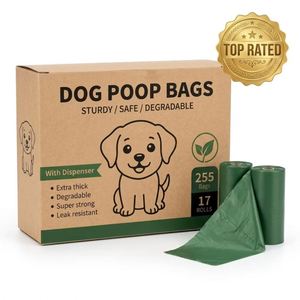 Sacs à déjections canines biodégradables et compostables sur mesure OEM, extra épais, anti-fuites, pour la promenade des chiens - Product Image 1