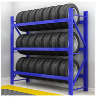 Étagère de stockage de pneus en acier durable, de qualité moyenne, anti-rouille, protection contre la corrosion, revêtement électrostatique en poudre, 500-800 kg/niveau