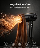 Sèche-cheveux ionique haute vitesse 2026 BP468 110000 tr/min 1800W Prise UE 4 vitesses 5 températures Affichage numérique Faible bruit