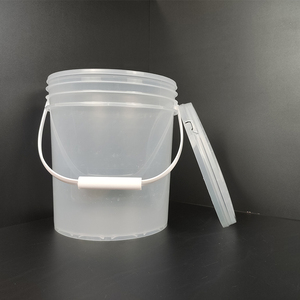 Seau de haute qualité, recyclable, avec couvercle et poignée, en <span class=keywords><strong>plastique</strong></span>, 10 <span class=keywords><strong>litres</strong></span>, qualité alimentaire, transparent, rond - Product Image 5