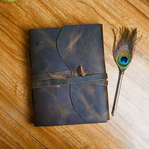 Journal en cuir de coton vintage fait à la main livre de peinture à croquis à couverture rigide avec 100 pages intérieures grand cahier de cadeau - Product Image 5