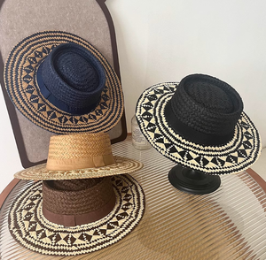 A091902 <span class=keywords><strong>Sombrero</strong></span> <span class=keywords><strong>de</strong></span> paja <span class=keywords><strong>de</strong></span> papel <span class=keywords><strong>de</strong></span> <span class=keywords><strong>ala</strong></span> plana <span class=keywords><strong>de</strong></span> verano para playa Unisex Moda y muestra <span class=keywords><strong>Sombrero</strong></span> <span class=keywords><strong>Cordobes</strong></span> para viajes - Product Image 2