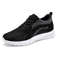 Chaussures décontractées sportives légères et respirantes pour hommes, en tissu tissé, à lacets simples, idéales pour la marche en automne/hiver – Nouveauté en gros