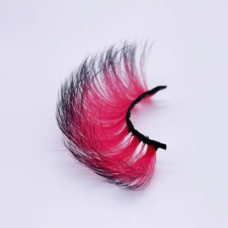 Best selling colorful faux mink lashes private label pink glitter lashes wholesale color lashes faux mink