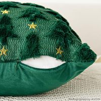 Housse de coussin de Noël 2026 matelassée et shaggy, motif arbre, en peluche 3D, pour décoration de canapé, vente en gros usine CLTF, 45x45cm