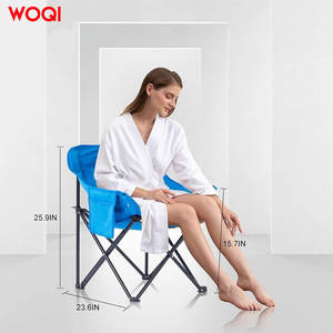 เก้าอี้ซาวน่าพับได้ WOQI สีฟ้า ผ้า Oxford พกพาสะดวก มีช่องเก็บของ สูง 25.9 นิ้ว สำหรับการเดินทางกลางแจ้ง - Product Image 1