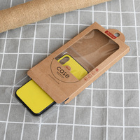 Caja de Embalaje para Teléfono Móvil de Papel Kraft Ecológico FSC Personalizada, Ventanas de PVC, Logotipo en Relieve