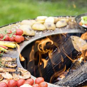 Parrilla de barbacoa de leña esférica incorporada en acero portátil moderna para asar fácilmente al aire libre - Product Image 2