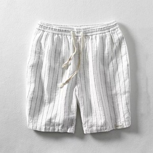 <span class=keywords><strong>Pantalones</strong></span> <span class=keywords><strong>Cortos</strong></span> <span class=keywords><strong>de</strong></span> <span class=keywords><strong>Lino</strong></span> a Rayas para <span class=keywords><strong>Hombre</strong></span>, Estilo Veraniego, Holgados, con Cordón Elástico, 5 Pulgadas, <span class=keywords><strong>Pantalones</strong></span> <span class=keywords><strong>de</strong></span> Playa Transpirables <span class=keywords><strong>de</strong></span> Algodón y <span class=keywords><strong>Lino</strong></span>, que Absorben el Sudor - Product Image 4