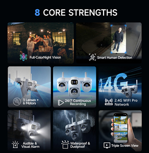 Caméra <span class=keywords><strong>de</strong></span> sécurité WIFI HD 9MP Vstarcam CS623SR O-KAM à 3 objectifs et 3 écrans, PTZ extérieur, suivi IA, vente en gros d'usine, IP66 - Product Image 2