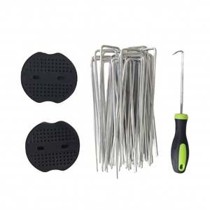 धातु बाड़ पोस्ट गैल्वेनाइज्ड यू आकार के ग्राउंड एंकर जे प्रकार के स्टेपल गार्डन हिस्सेदारी कृत्रिम टर्फ घास के लिए - Product Image 5