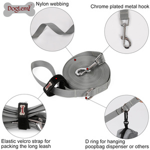 Custom Length <strong>Dog</strong> Training Collar Lead <strong>Leash</strong> Solid Pattern Nylon Cotton Pet Accessories Ribbon Decoration for <strong>Long</strong> <strong>Dog</strong> Tracking - Product Image 5
