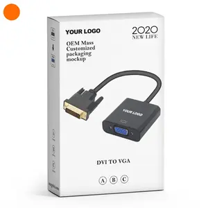 Kabel adaptor konverter DVI ke Vga, berlapis emas Full HD 1080P