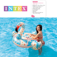 Pelampung Kolam Renang Tiup INTEX 57559 Anti-terguling, Alas Apung Flamingo Tropis, Mainan Air