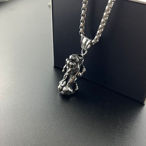 Personalized Retro Pixiu Pendant Trendy Men's and Women's Necklace with Stainless Steel <b>Chain</b> Fortune Seeking Treasure Jewelry - Product Image 4