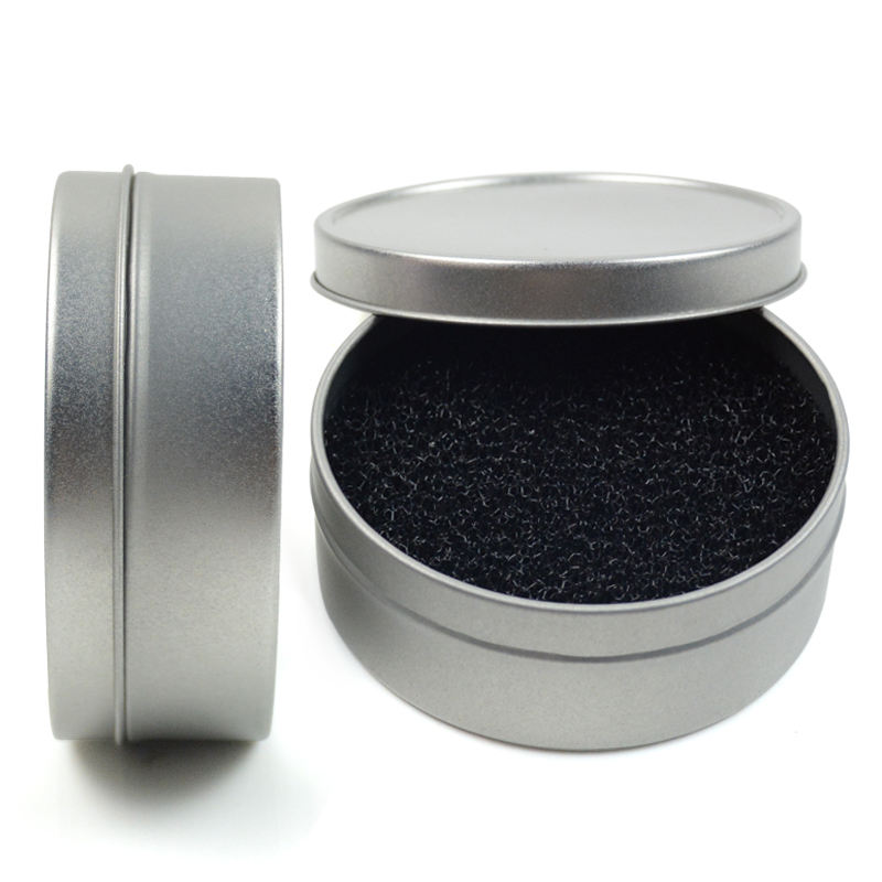 Hmu Portable Wet &amp; Dry Makeup Round Make Up Cleaner Sponge Custom Logo Makeup Tools Quick Dry Makeup Brush Cleaner In Tin Box 