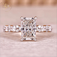 Bague de fiançailles en diamant créé en laboratoire certifié IGI, or 18 carats personnalisé, diamant VVS D fabriqué en laboratoire, bague pavée pour femme, bijoux fins