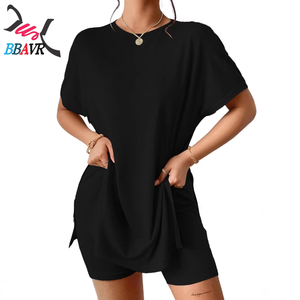Conjuntos de 2 Piezas para Mujer, Camiseta y Pantalones Cortos, Ropa de Dormir, Ropa Informal, Conjuntos de Suéter Casual para Mujer - Product Image 3