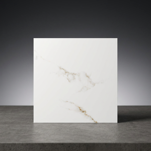 Carreaux de porcelaine brillants effet marbre italien Carrara 600x600mm, collection moderne pour sols intérieurs - Product Image 3