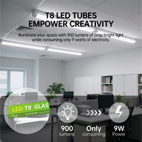 Lámpara LED Inteligente T8 de 0.6m con Sensor de Radar, 6000K, Sensor de Movimiento por Microondas, 9W, Iluminación Comercial para Interiores, Certificación CE RoHS