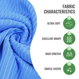 Tela de punto acanalado de spandex en oferta, diseño tubular personalizado para cuello de vestido, confección de prendas de vestir - Product Image 2