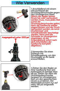 Régulateur d'air HPA Micro MR GEN2 avec coupleur femelle US Foster, manomètre 300 psi, tuyau hélicoïdal à distance 40-200 PSI pour outils pneumatiques - Product Image 6