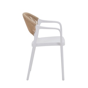 Sedia <span class=keywords><strong>da</strong></span> <span class=keywords><strong>Giardino</strong></span> in Plastica con Braccioli, <span class=keywords><strong>Design</strong></span> Semplice e Casual per Cortile, Balcone, Caffetteria, Esterni e Tempo Libero - Product Image 5