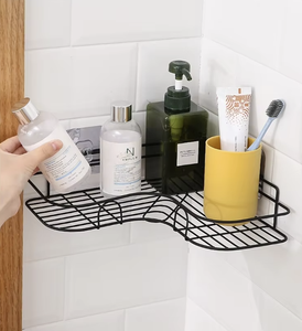 Gran oferta de estante de almacenamiento de maquillaje para colgar en la pared del baño, estante de almacenamiento de especias montado en la pared de la cocina con pegatina adhesiva - Product Image 1